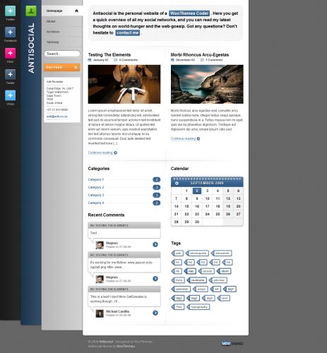 Antisocial WooThemes Premium Wordpress Theme